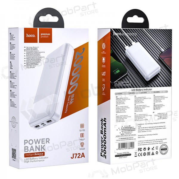externe Batterie Power Bank Hoco J72A 20000mAh Weiß