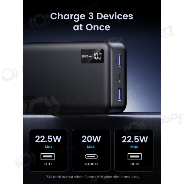 externe Batterie Power Bank Ugreen PB313 20W 20000mAh (25683) Schwarz