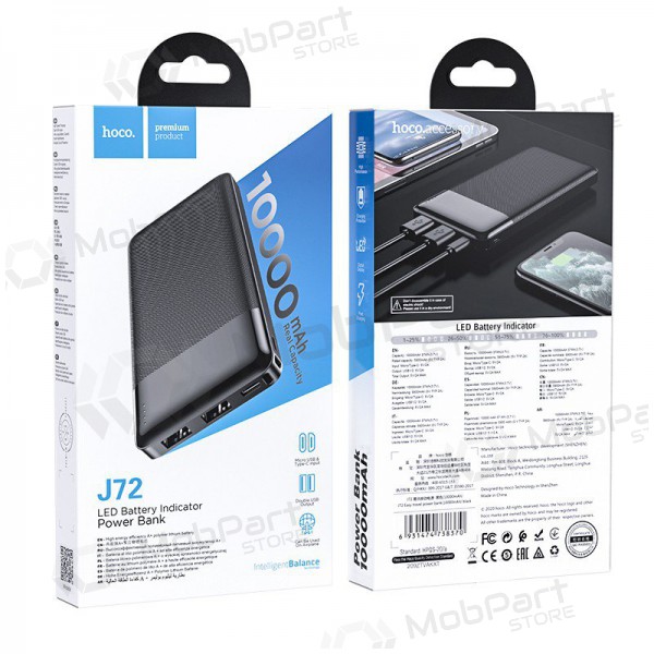 externe Batterie Power Bank Hoco J72 10000mAh Schwarz externe Batterie Power Bank Hoco J72 10000mAh Schwarz