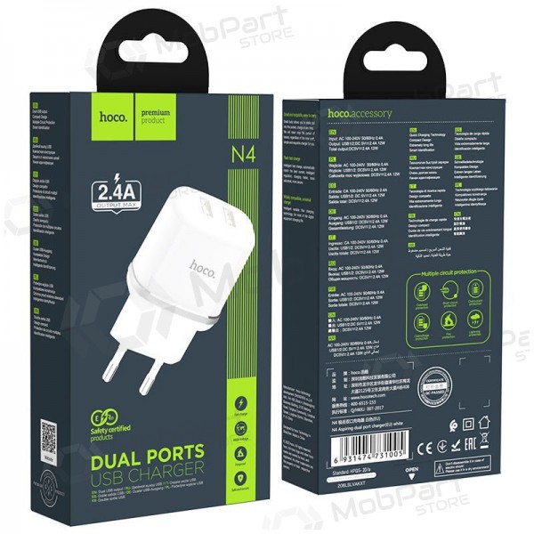 Hoco N4 Doppel-USB Ladegerät 2.4A weiß