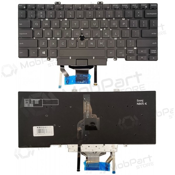 Tastatur DELL Latitude 5400, su „trackpoint“