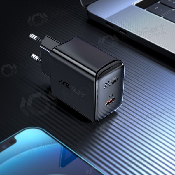Ladegerät buitinis Acefast A21 30W GaN USB-C Schwarz