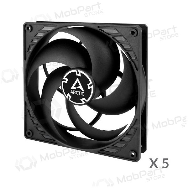 ARCTIC P14 korpuso ventiliatoriai, 3-pin, 140mm, juodi, 5 Stck.