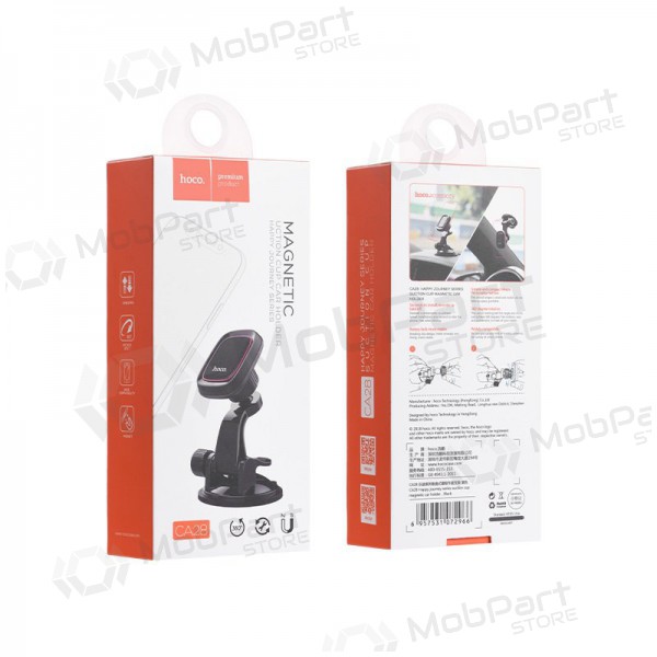 Automobilinis Universal telefono laikiklis Hoco CA28, mounted on the dashboard, magnetic, Schwarz