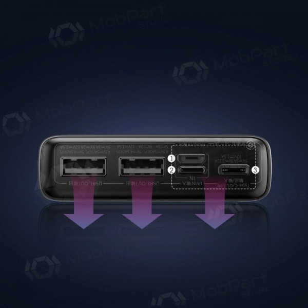 externe Batterie Power Bank Baseus Adaman 22.5W 20000mAh + Type-C 0.3m Schwarz PPAD070101