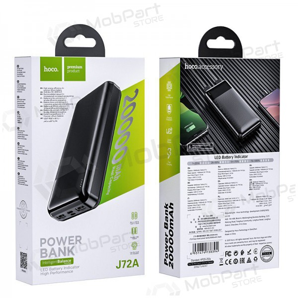 externe Batterie Power Bank Hoco J72A 20000mAh Schwarz