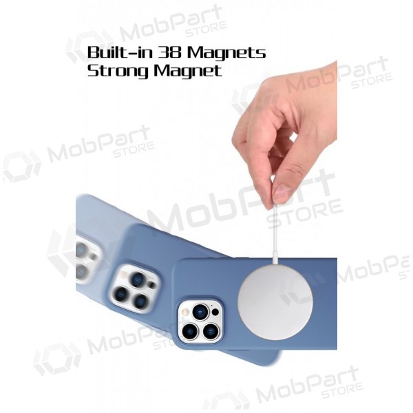 Handyhülle HDD Silicone MagSafe Case Apple iPhone 14 tamsiai Grau