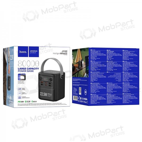 Externe Powerbank Hoco J152 22.5W+PD20W 80000mAh schwarz